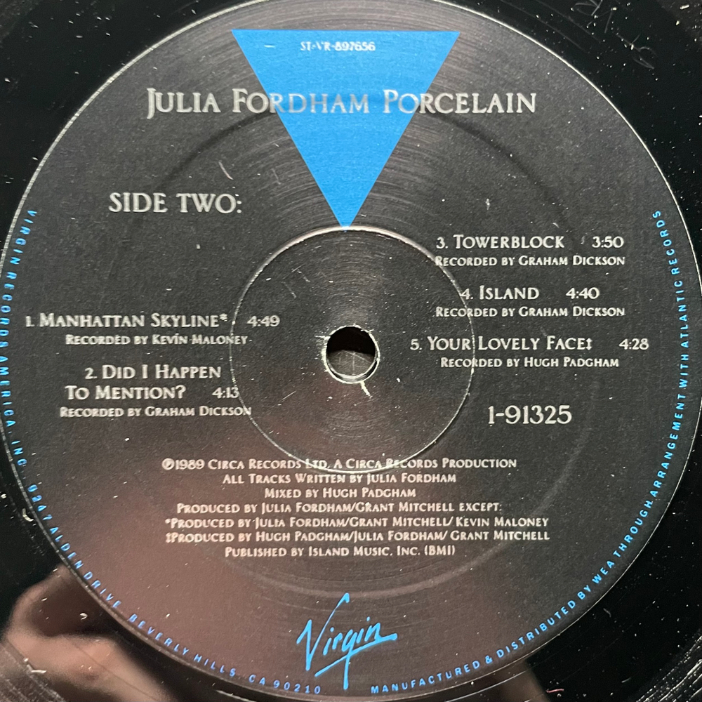 Julia Fordham ‎– Porcelain (США 1989г.)