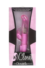 Розовый вибромассажёр для стимуляции G-точки и клитора THE DONATELLA JELLY G (Цвет: розовый)