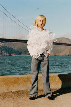 ZARA ДЖИНСЫ ПРЯМОГО КРОЯ С ЭФФЕКТОМ ПОТЕРТОСТИ, СЕРЫЙ