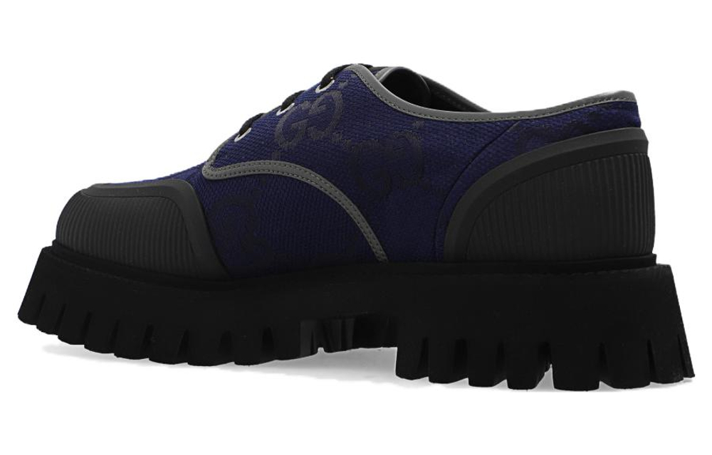 GUCCI GG Lace Up Shoes "Navy" Women"s