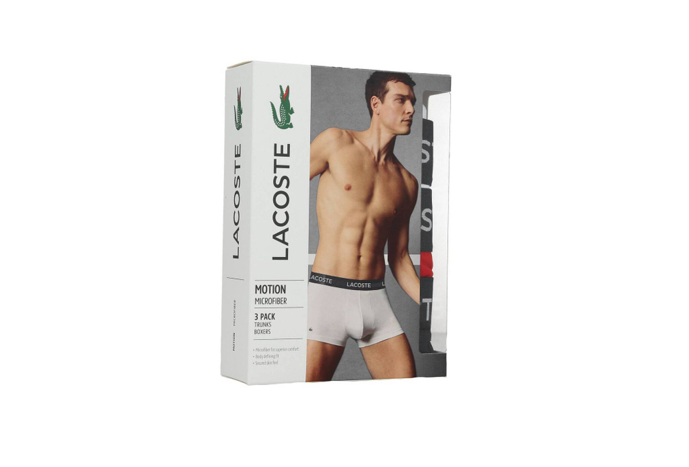 трусики-боксеры 3 шт. Lacoste - красный(5H9623)