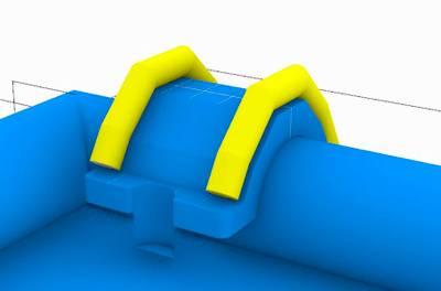 Надувная мини-лестница для бассейна из ПВХ, синий, 3,3*1,7*2,1 м