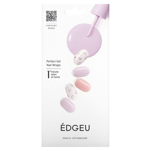 Edgeu, Perfect Gel Nail Wraps, ENA 314, Cottagecore, набор из 19 предметов