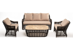 "Ницца" лаунж-зона из искусственного ротанга, цвет бронзовый