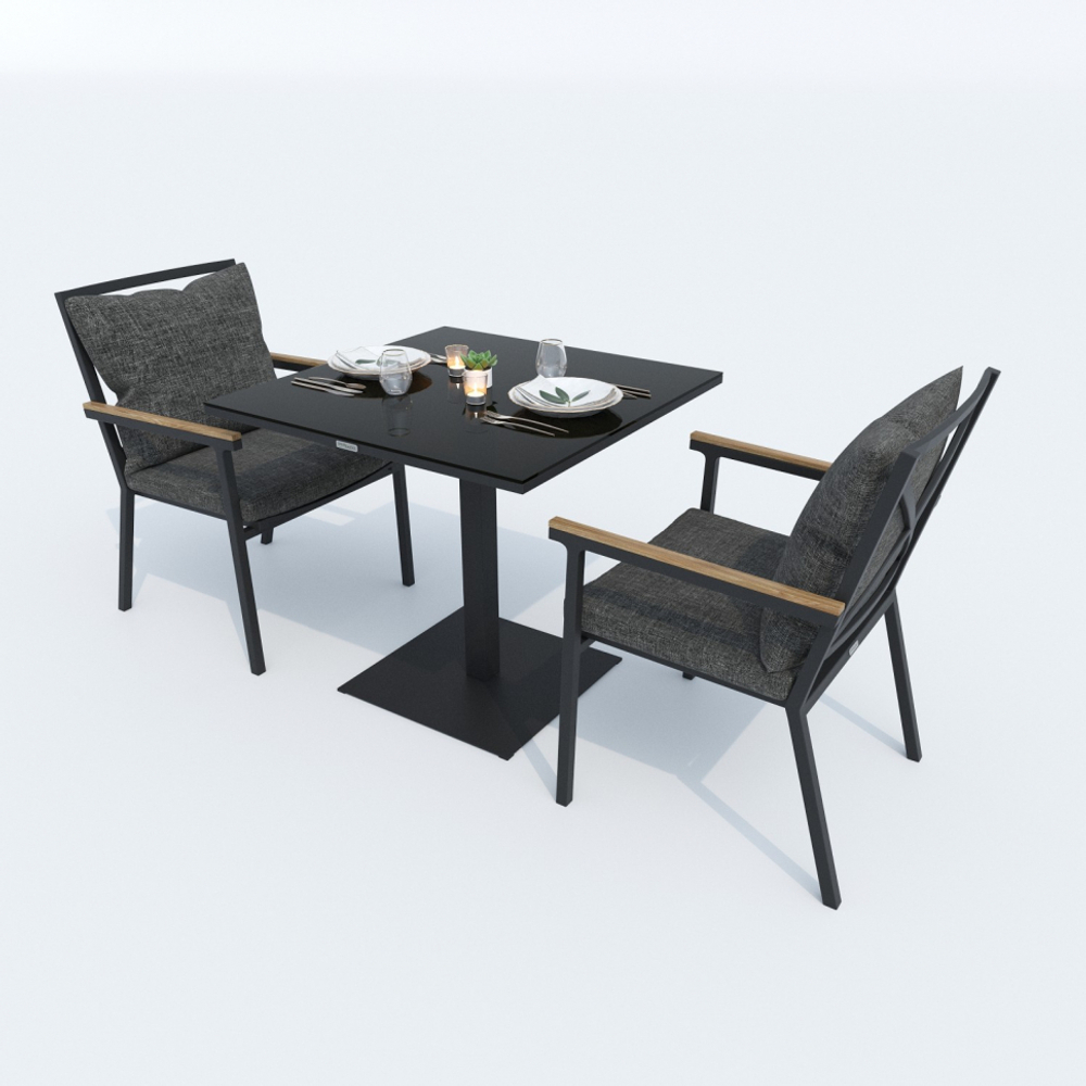 Стол обеденный Ideal Patio КАНА алюминий, стекло 80x80 см (1 ножка)