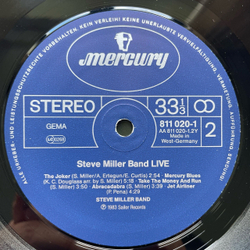 Винтажная виниловая пластинка LP Steve Miller Band Live (Германия 1983)