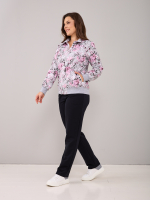 Толстовка К-184/серыймеланж-цветы