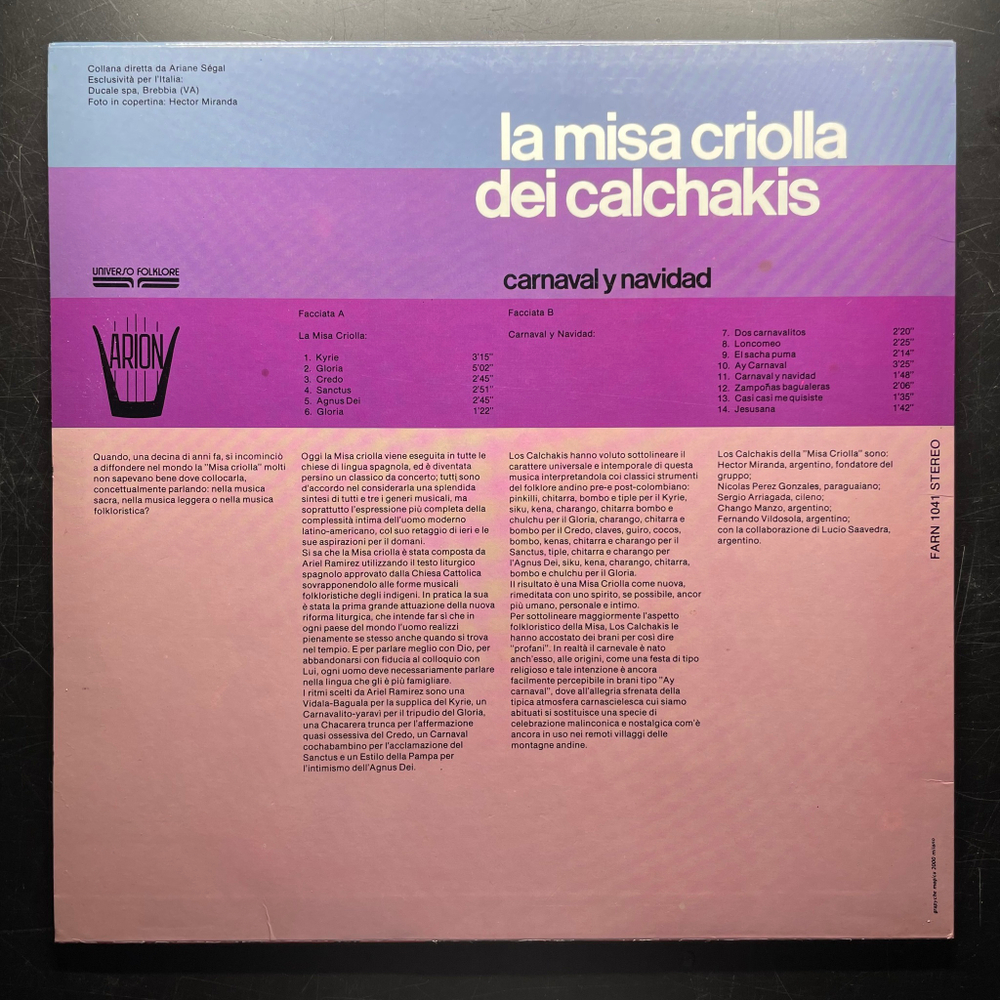 Calchakis – La Misa Criolla Dei Calchakis (Италия 1976г.)