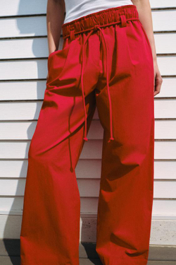 ZARA БРЮКИ ИЗ ПОПЛИНА — ZW COLLECTION, КРАСНЫЙ