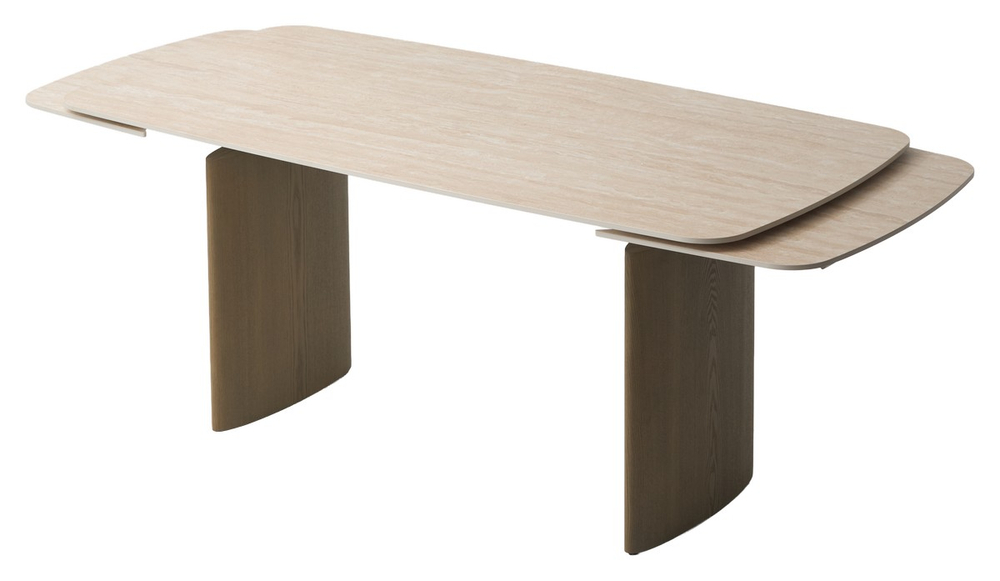 Стол М-City DISAUR Калвин (Calvin) 180 Травертин (Matte Rome Travertine Solid Ceramic), Серый Дуб