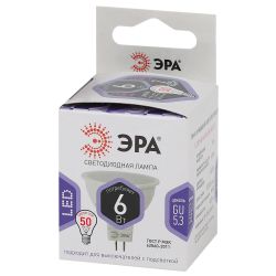 Лампа светодиодная ЭРА STD LED MR16-6W-860-GU5.3 6Вт софит холодный белый свет GU5.3 | Лампы cветодиодные Точечные (Софиты) (MR, PAR)