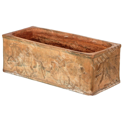 Бой с быками, колесницы. Керамический горшок для цветов. Керамика, рельеф. Испания. ХХ в. ?