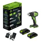 Дрель-шуруповерт акк. Greenworks DD560, 24V, б/щет, 30/60 Нм,13мм, Anti-kickback,2х2Ач,ЗУ,кор (3708407CUC)