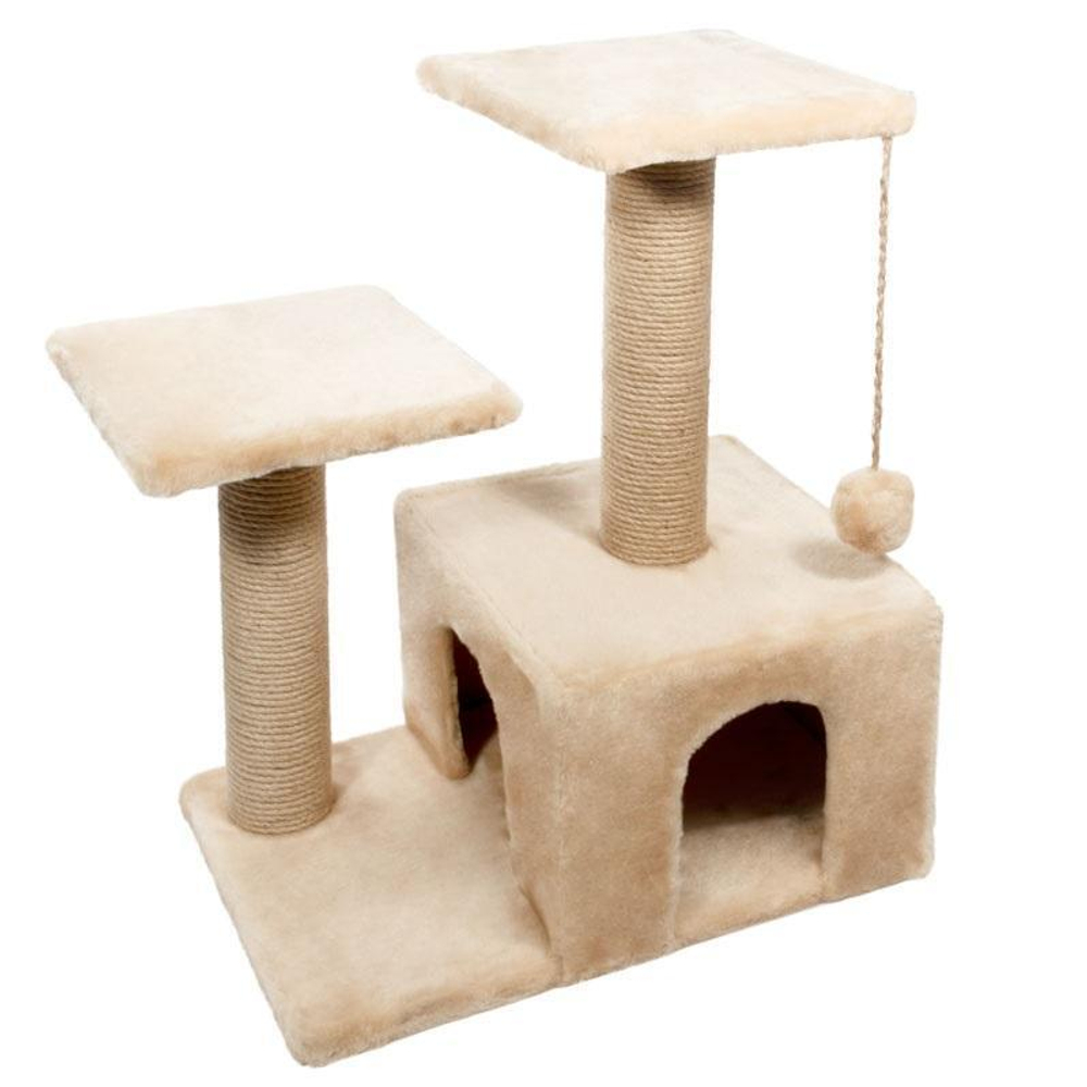 Игровой комплекс для кошек двухуровневый однотонный, 580*370*690мм, Gamma