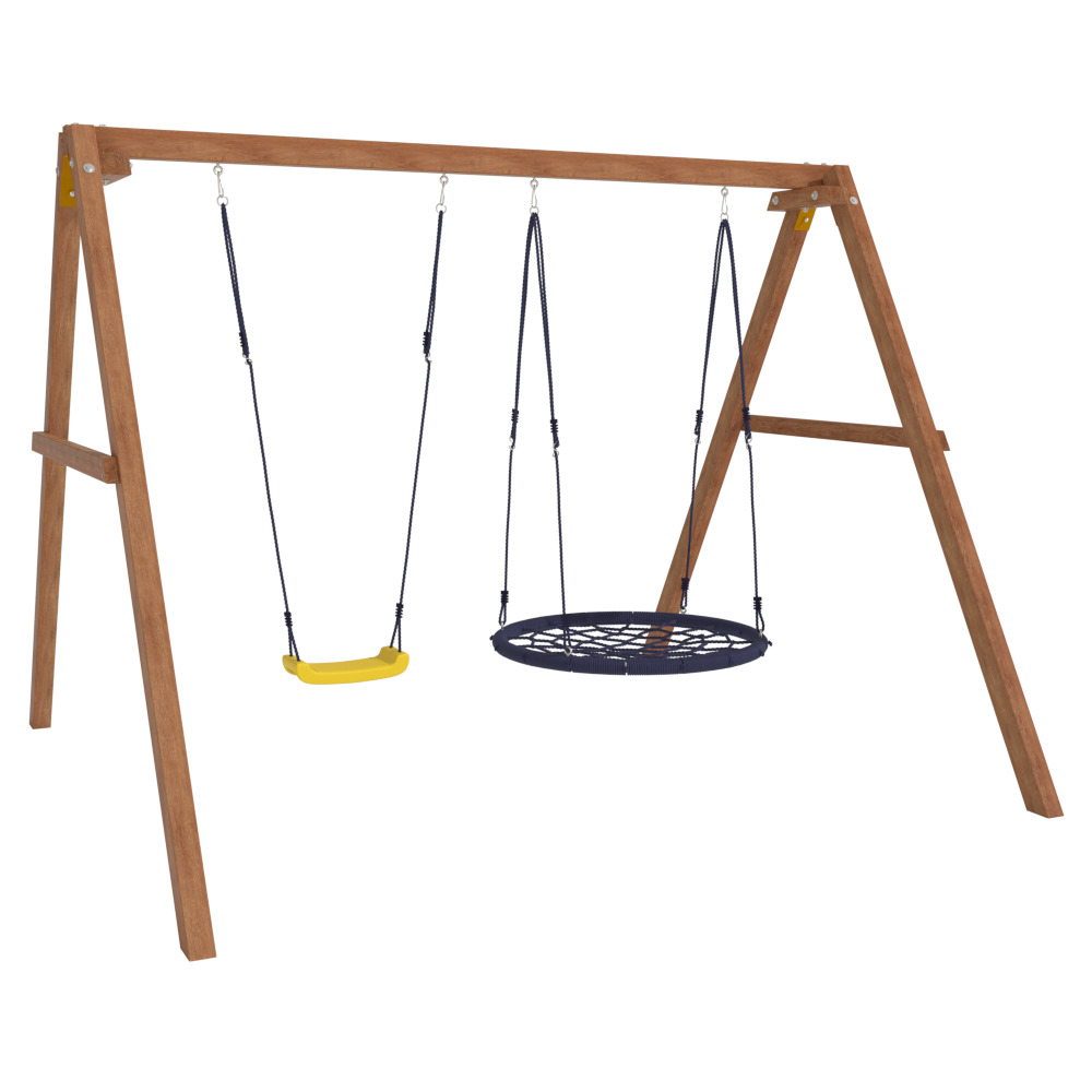 Деревянные качели с качелями гнездо 100 см
