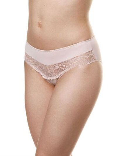 Трусики-слипы из микроволокна с кружевной вставкой (Размер: 50) (Цвет: пудровый)