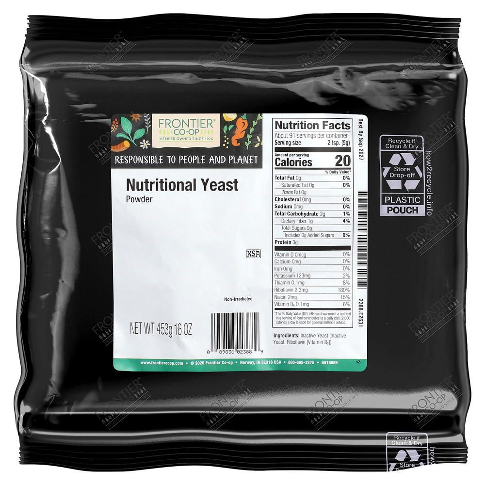 Frontier Co-op, Порошкообразные пищевые дрожжи, 16 унций (453 г)