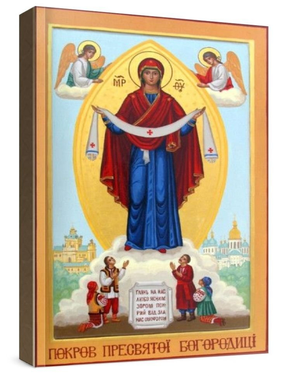 Покров Пресвятой Богородицы (рукописная икона)