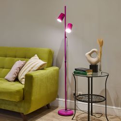 ULM-T600 2х6W-4500K-DIM RED Торшер напольный светодиодный. 2х6W. Сенсорный выключатель. Диммер. Красный. ТМ Uniel