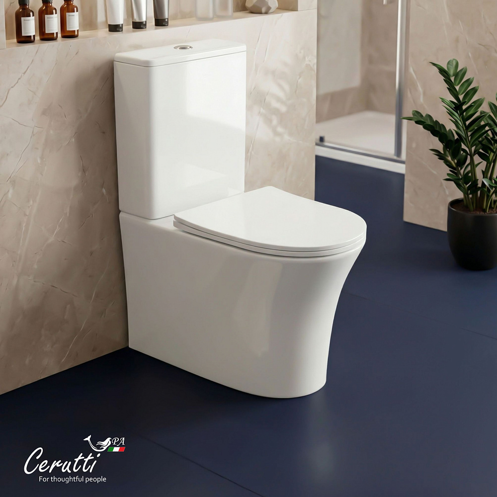 Унитаз напольный Ceruttispa АДИДЖЕ (ADIGE) CT7836 безободковый (620х365х820)