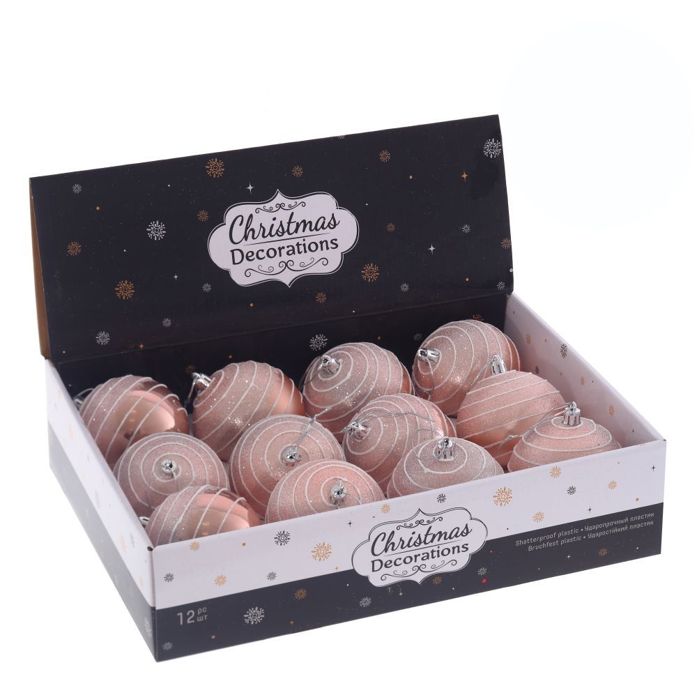 GAEM Набор из 12шт Украшение новогоднее "Шар", D 8 см, L35 W26,5 H9 см