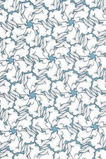 Рубашка с бело-голубым принтом "Кувыркающиеся хвосты"