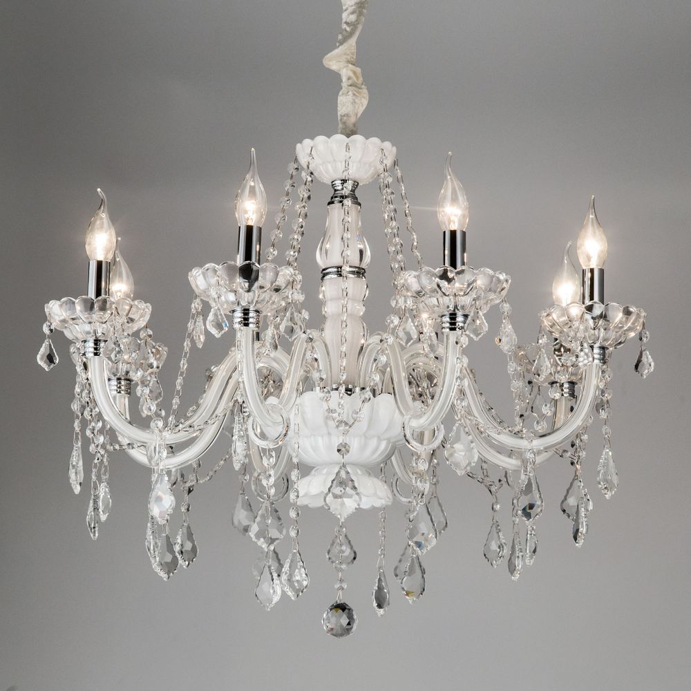 Citilux Финка CL353181 Люстра стеклянная подвесная Белая