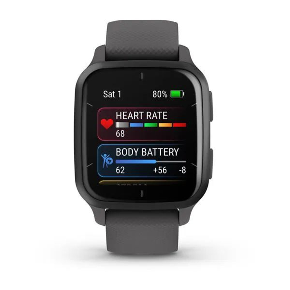 Смарт часы Garmin Venu Sq 2 серый с серым алюминиевым безелем