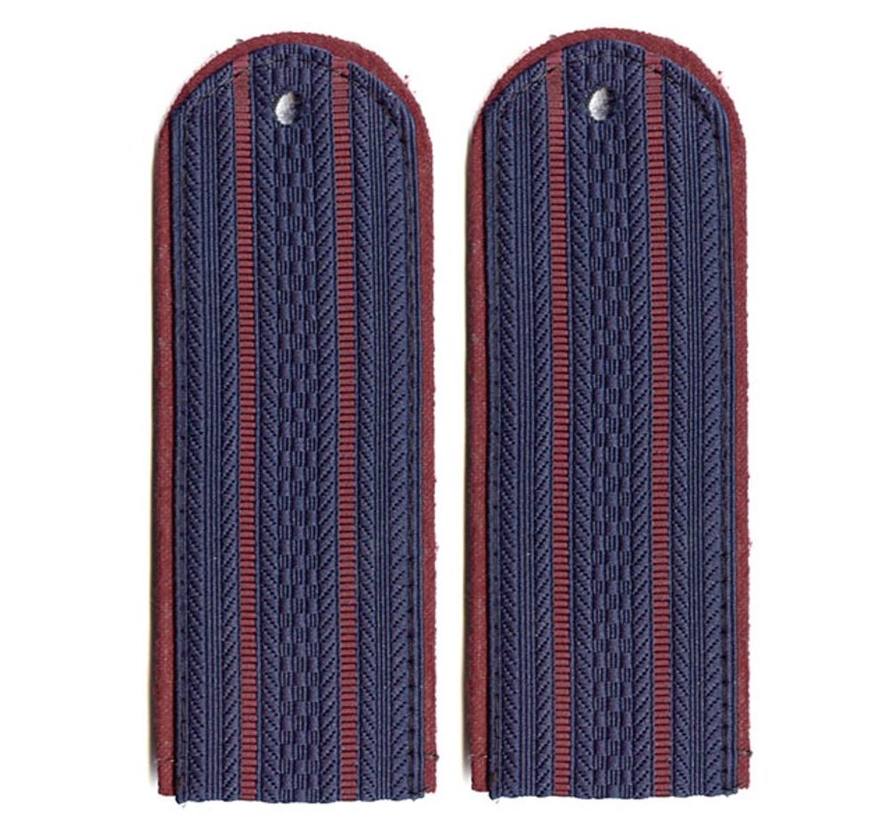 Погоны ФСИН серо-синие с краповым кантом и двумя краповыми просветами