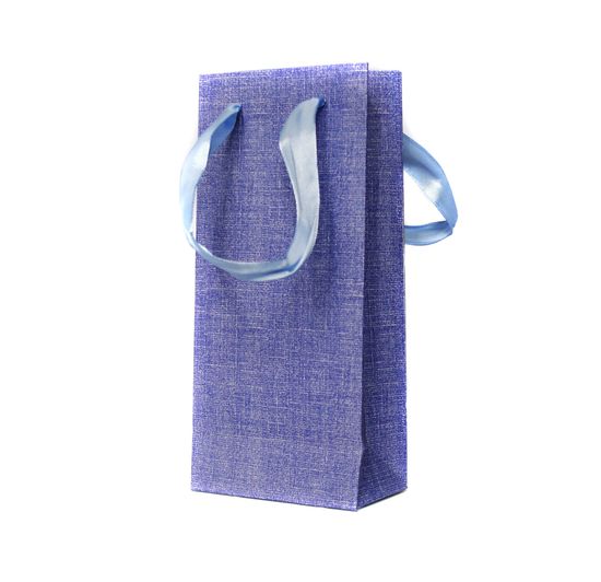 Пакет подарочный маленький 10х22х6 синий