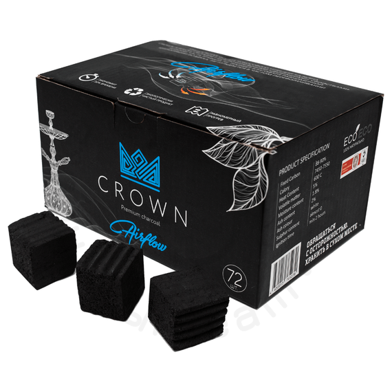 Уголь кокосовый Crown (Краун), AirFlow 25x25x25, 72 куб.