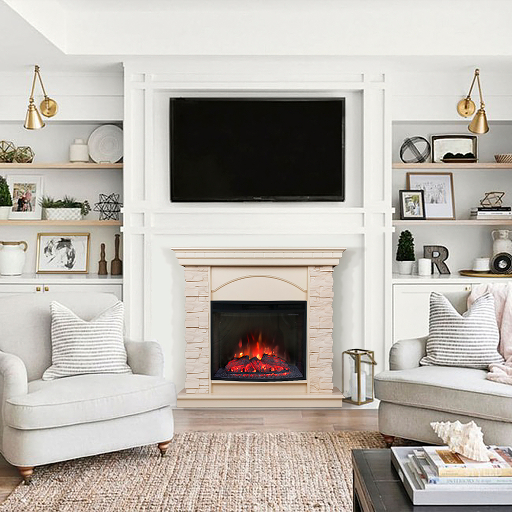 Каминокомплект Real Flame Elford WT с очагом Evrika 25,5