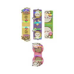 Закладки магнитные для книг "Cute kittens", 4шт., ламинация с блестками, MESHU