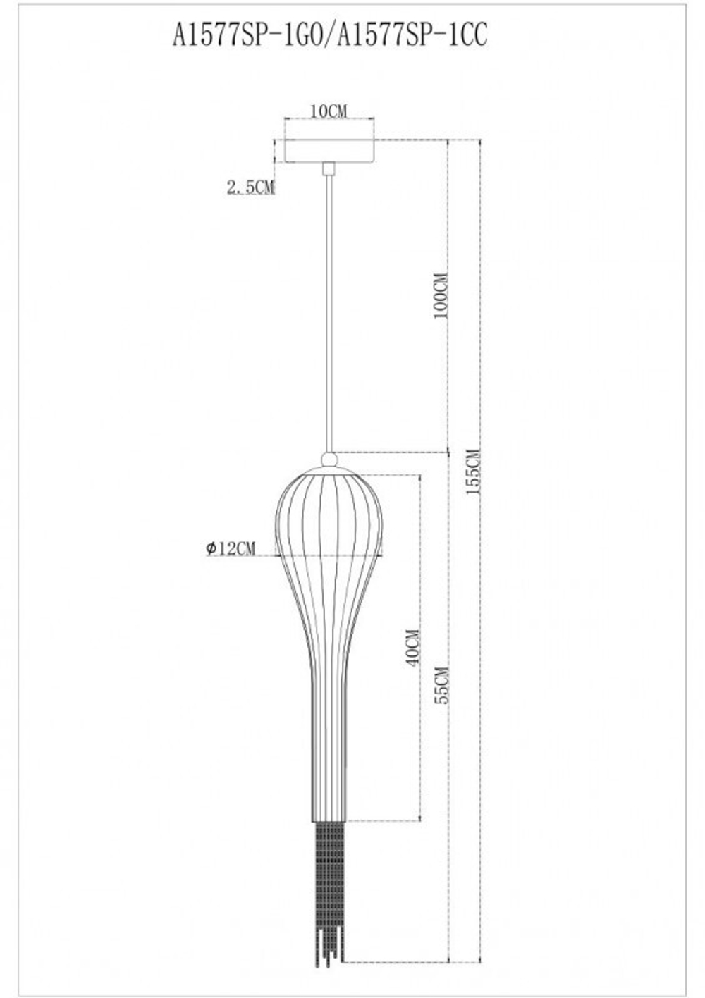 Подвесной светильник Arte Lamp A1577SP-1GO