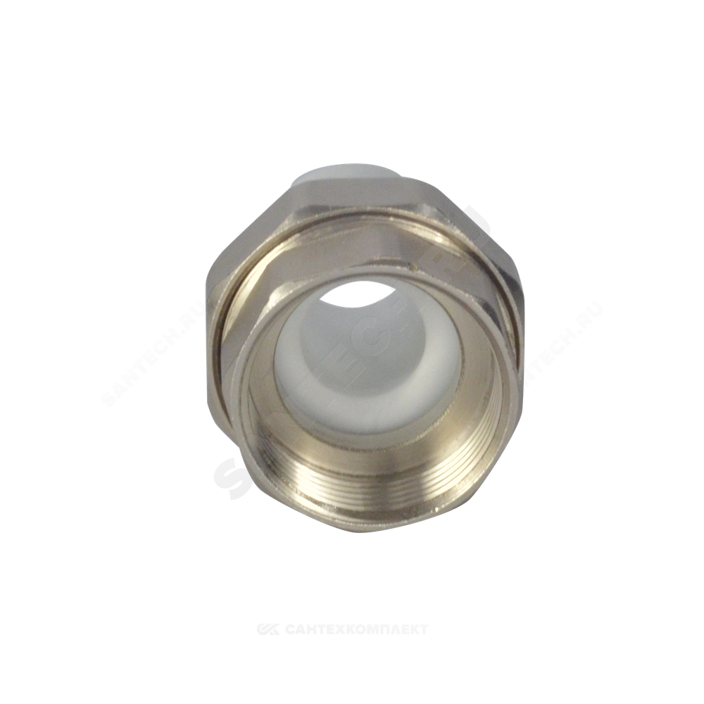 Муфта трубная PP-R комбинированная разъемная белая Дн 32х1/2" Ру25 наруж пайка/ВР VALFEX 10157215