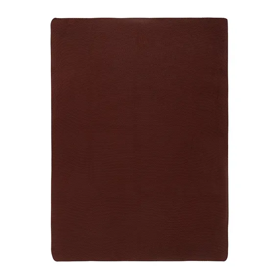 Плед из хлопка жемчужной вязки коричневого цвета из коллекции essential, 130x180 см