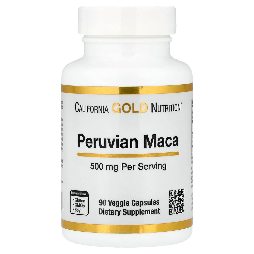 California Gold Nutrition, перуанская мака, 500 мг, 90 вегетарианских капсул