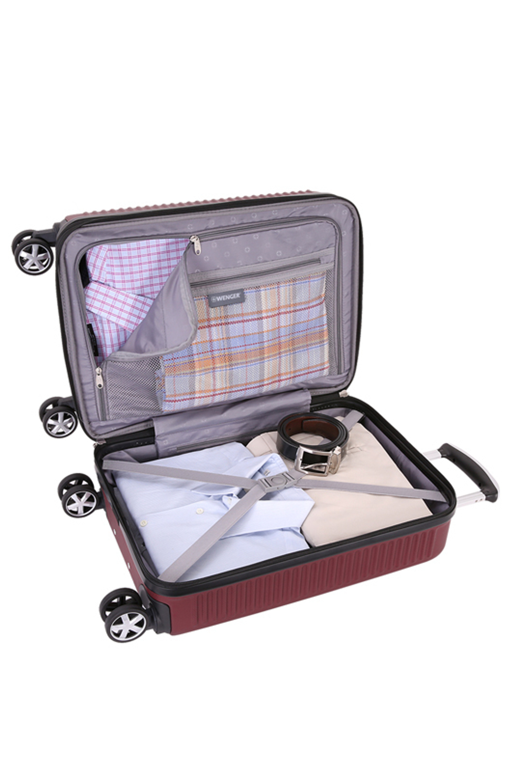 Чемодан Wenger Vaud, бордовый, с подставкой для кофе, 47x23x35 см, 38 л