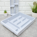 Лоток для столовых приборов с решеткой 405*305*70мм, цвет дымчатый, №6