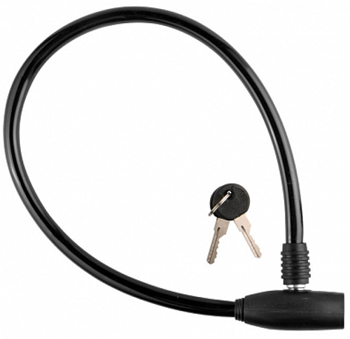 Трос-замок 10х650мм 86109 STELS с ключом, чёрный