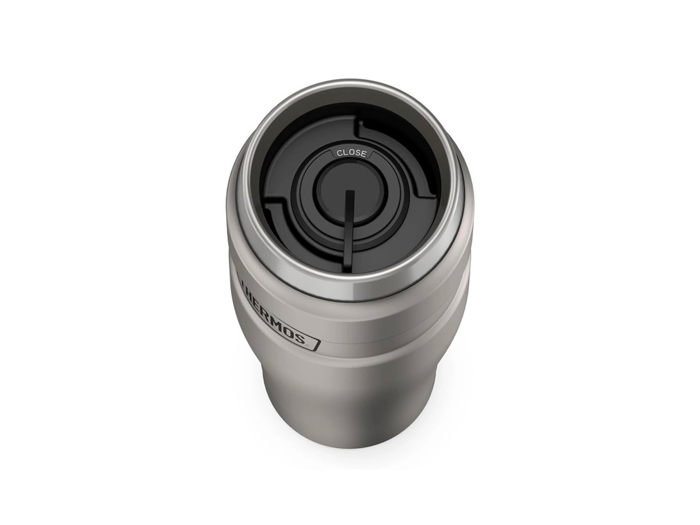 Термос для напитков (термокружка) THERMOS KING SK-1005 MS 0.47L, нержавеющая сталь, клапан, крышка-пробка, цвет стальной