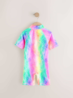 Купальник слитный на молнии для девочки Next E77-698, Розовый, Голубой