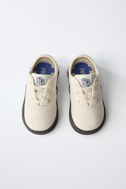 ZARA КЕДЫ ИЗ ХЛОПКА, БЕЛЫЙ