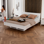 Кровать 200х200 Калантея, двуспальная, деревянная из массива сосны, белый