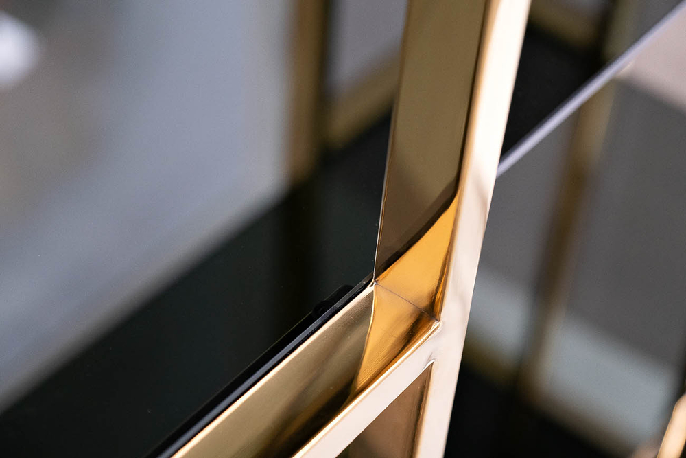 Стеллаж золотистый/темн.ст. 100x40x180см Garda Decor