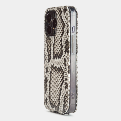 Чехол для iPhone 15 Pro из кожи питона, натурального цвета
