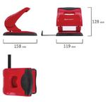 Дырокол до 40л, Brauberg Jet Pro, металлический, с линейкой, комбинированный, красный