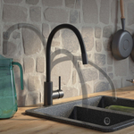 Смеситель для кухни 35к IDDIS K36BLJ0i05 "Kitchen 360" гибкий излив ЧЕРНЫЙ матовый