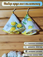 Полотенце кухонное, круглое, 2 шт, вафельное полотно