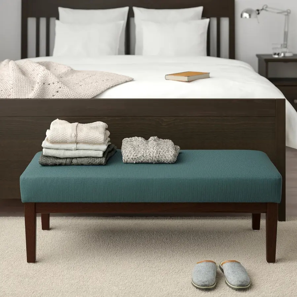 Скамья - IKEA EKENÄSET/EKENASET/ЭКЕНАСЕТ ИКЕА, 40х112 см, зеленый/коричневый